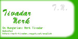 tivadar merk business card